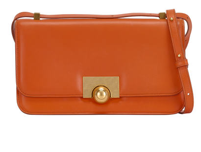 Small Classic Ronde Shoulder Bag, &pound;350, Handbags, Orange, Leather, Front view